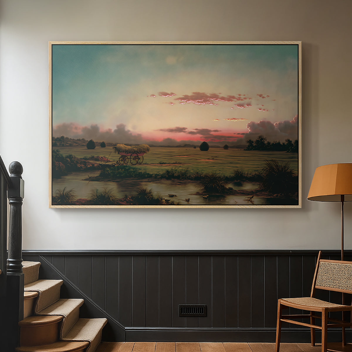 The Marshes at Rhode Island, 1866 - Floater Framed Canvas Print