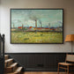 Factories at Clichy, 1887 - Floater Framed Canvas Print