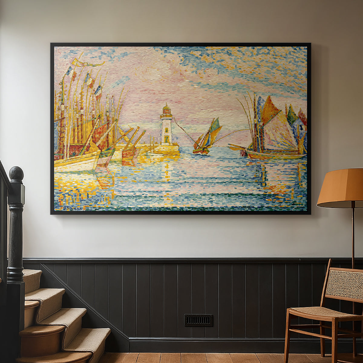 The Lighthouse at Groix, 1925 - Floater Framed Canvas Print