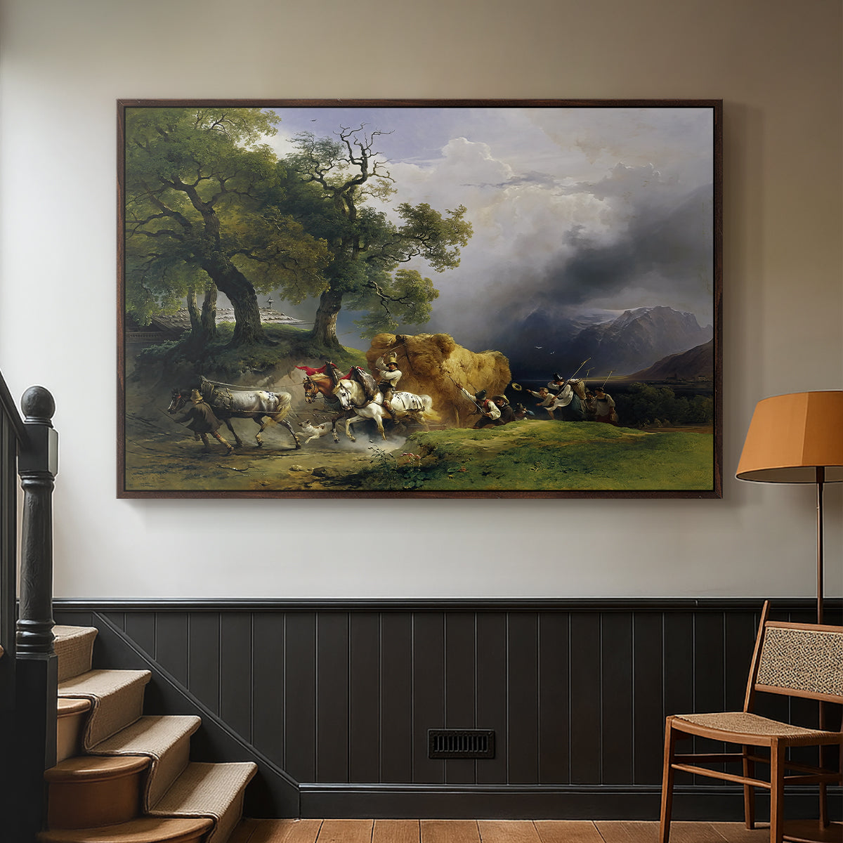 The Harvest Wagon (Der Heuwagen), c. 1850 - Floater Framed Canvas Print