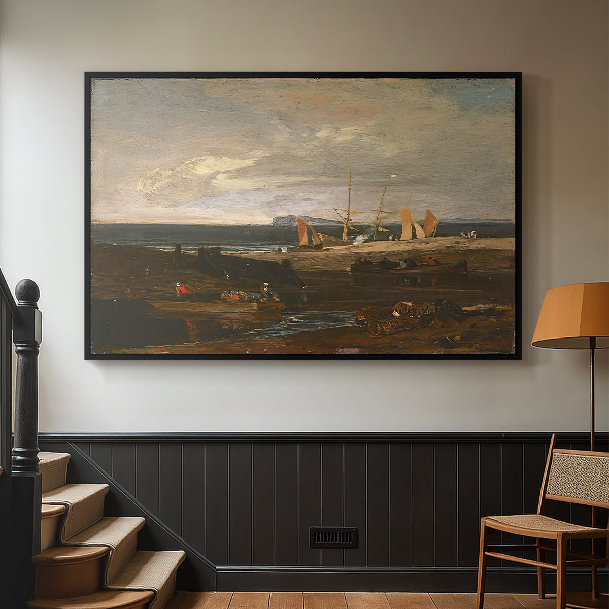 A Scene on the English Coast, c. 1798 - Floater Framed Canvas Print