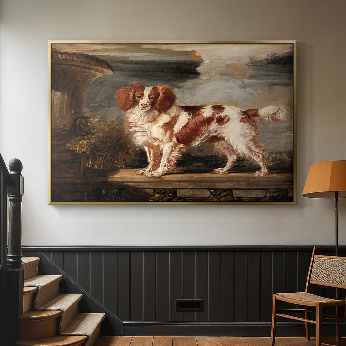 Portrait of Dash, a Favourite Spaniel, Property of Lady Frances Vane-Tempest, 1819 - Floater Framed Canvas Print