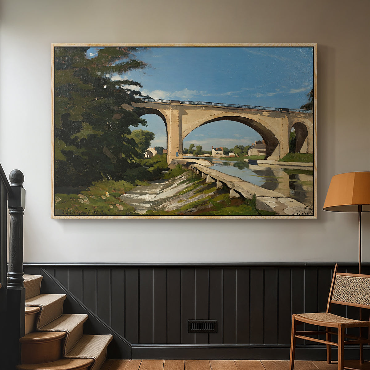 The Railroad Bridge at Briare, 1888 - Floater Framed Canvas Print