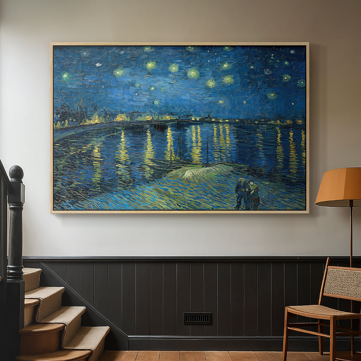 Starry Night Over the Rhône, 1888 - Floater Framed Canvas Print