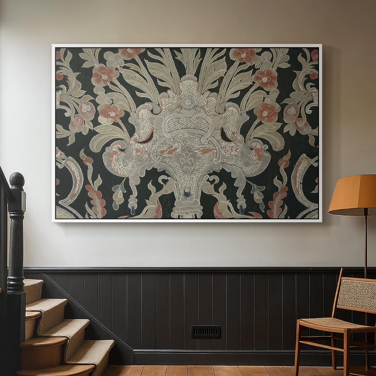 Hanging (Printed Textile), c. 18th Century - Floater Framed Canvas Print