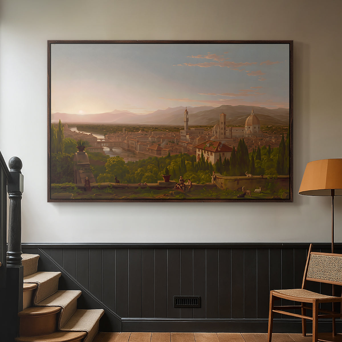 View of Florence from San Miniato, 1837 - Floater Framed Canvas Print