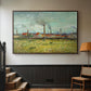 Factories at Clichy, 1887 - Floater Framed Canvas Print