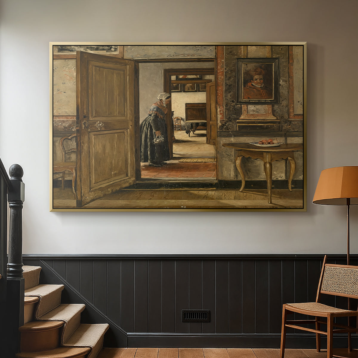 Interior of the Terninck Institution in Antwerp, 1884 - Floater Framed Canvas Print