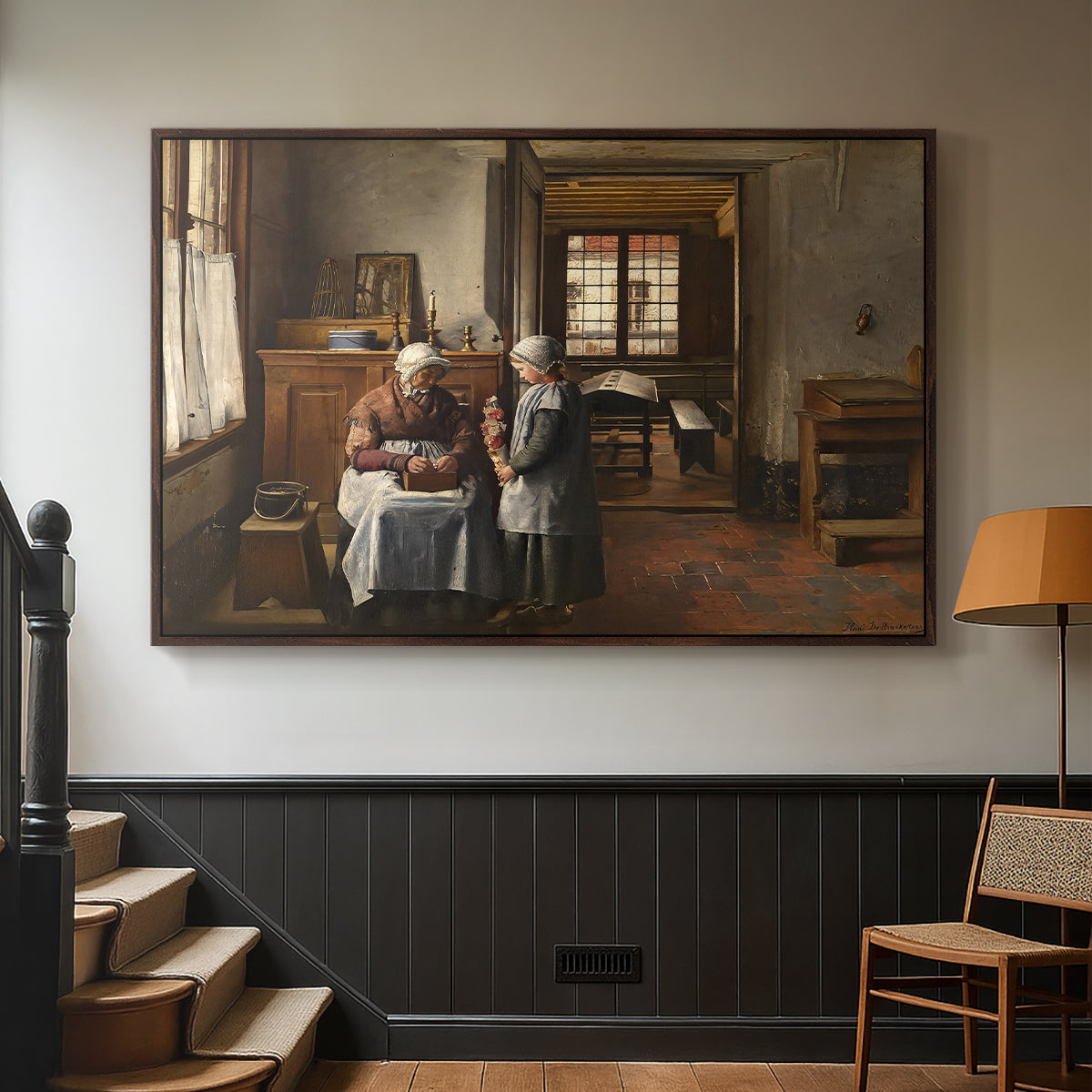 Grandmother's Feast, 1873 - Floater Framed Canvas Print