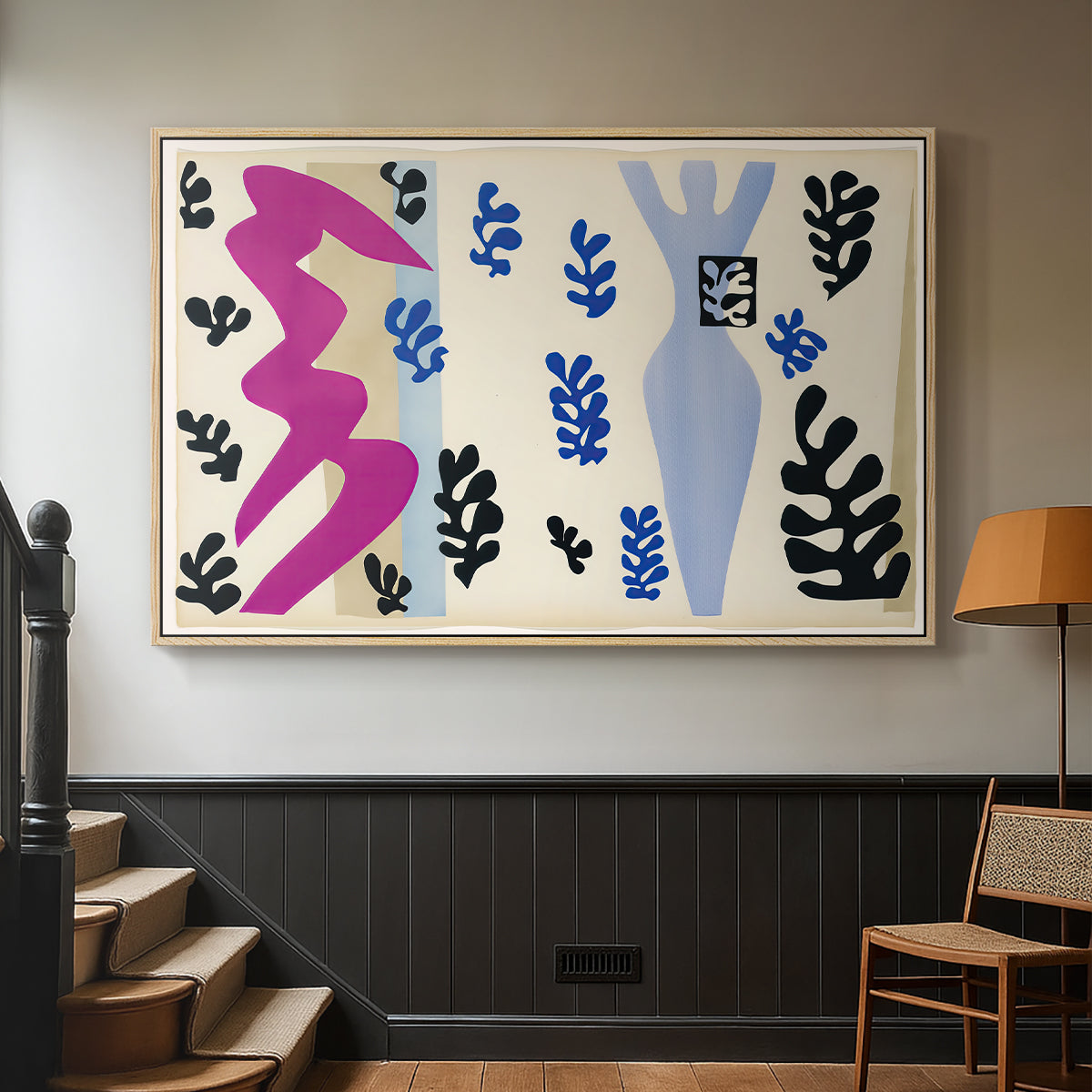 The Knife Thrower (Le lanceur de couteaux), from Jazz, 1947 - Floater Framed Canvas Print