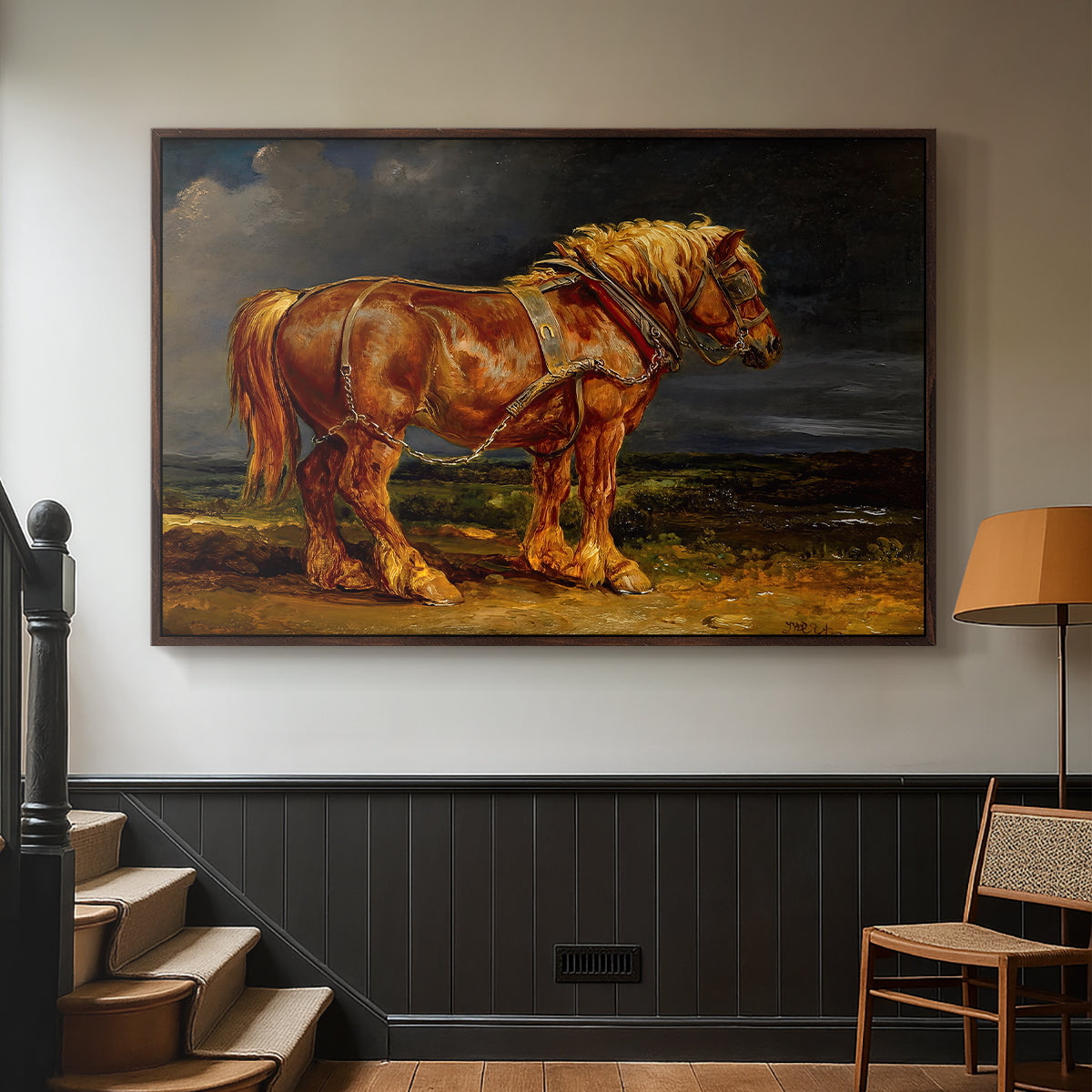 The Shire Horse Elephant in an Extensive Landscape, c. 1850s - Floater Framed Canvas Print