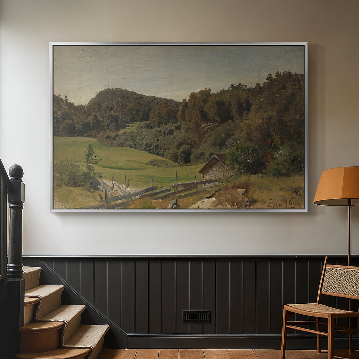 Landscape at Ljan, 1858 - Floater Framed Canvas Print