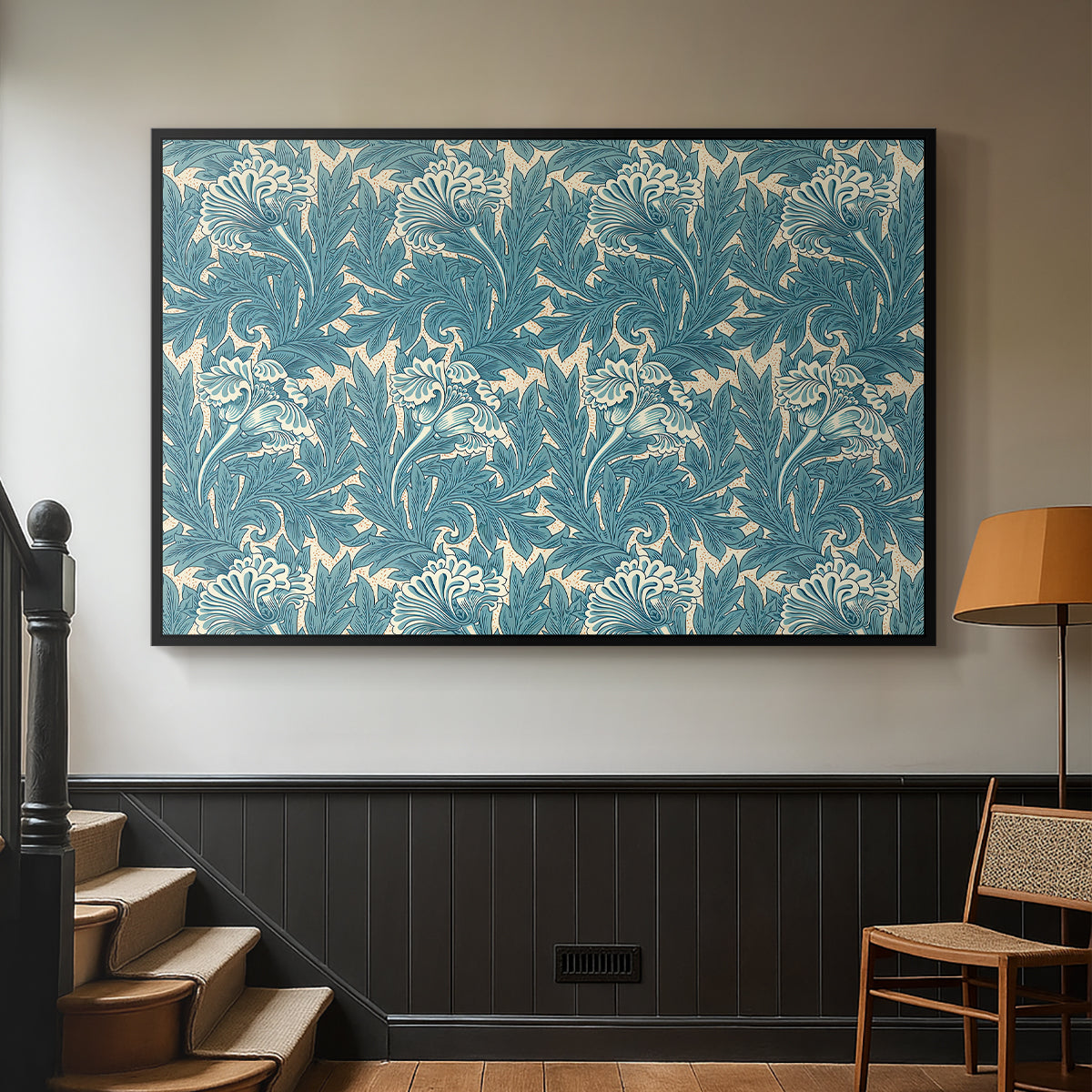 Tulip (Teal), 1875 - Floater Framed Canvas Print