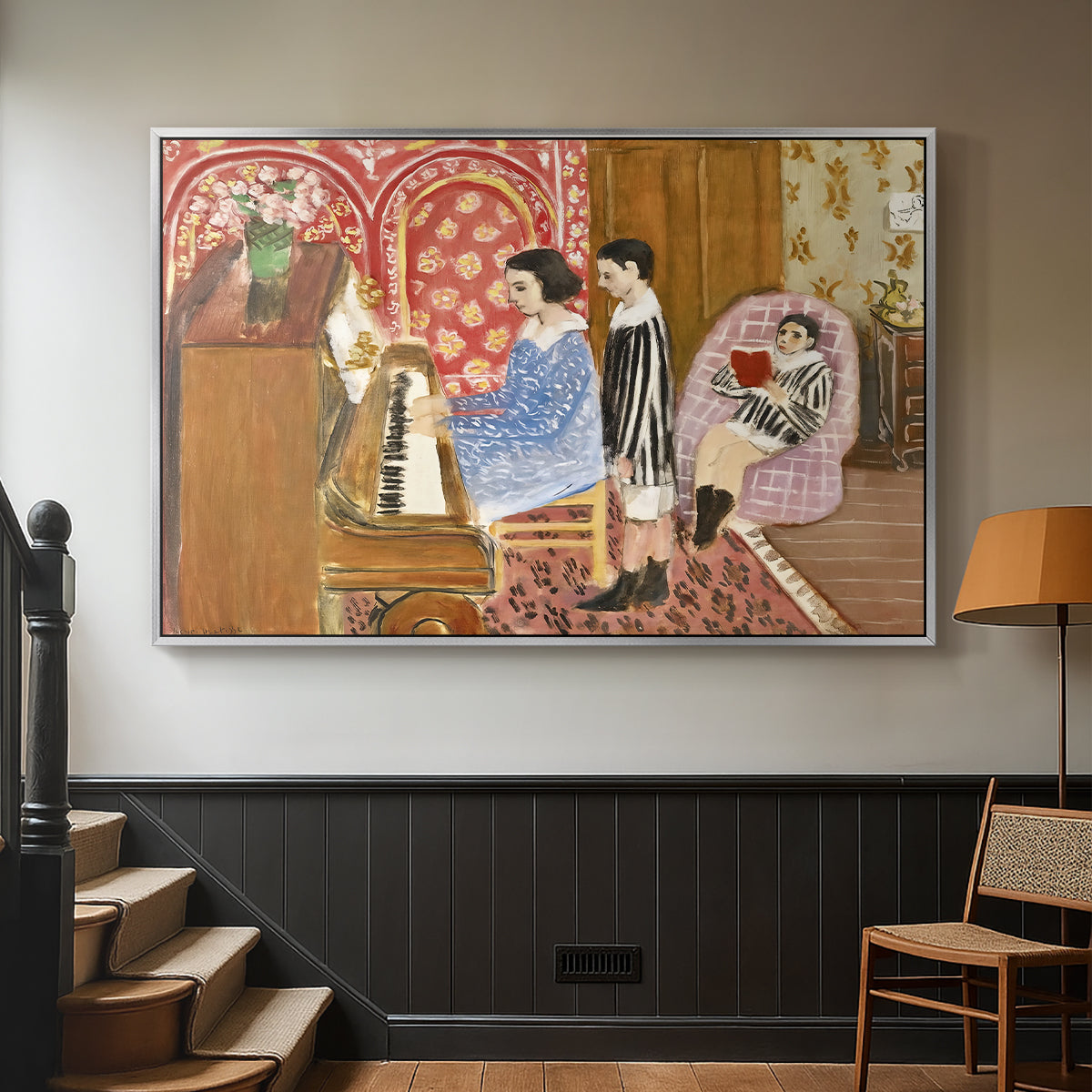 The Piano Lesson, 1923 - Floater Framed Canvas Print