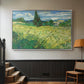 Green Wheat Field with Cypress, 1889 - Floater Framed Canvas Print