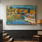 Study for Autumn Landscape with Boats, 1908 - Floater Framed Canvas Print