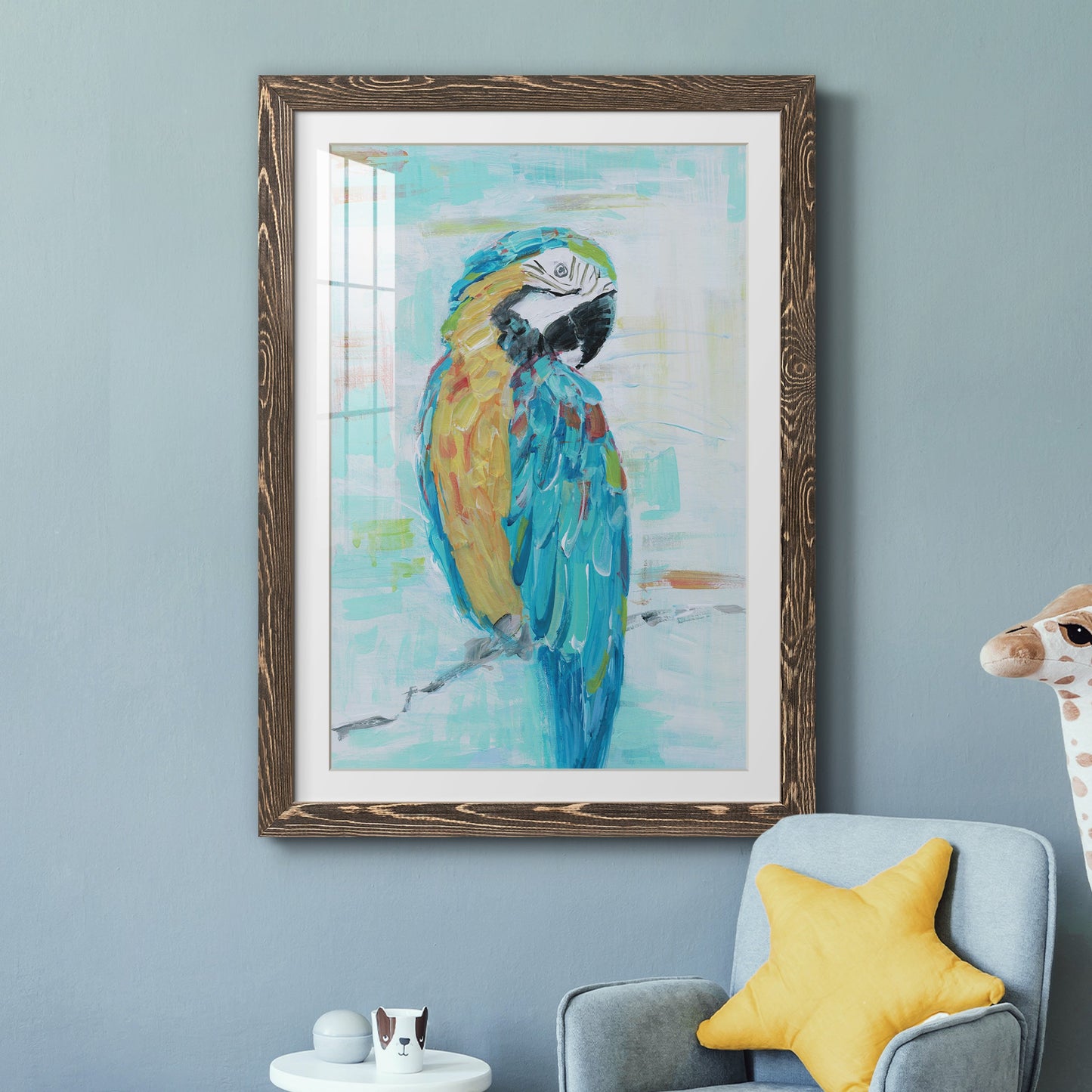 Island Parrot I - Premium Framed Print - Distressed Barnwood Frame - Ready to Hang