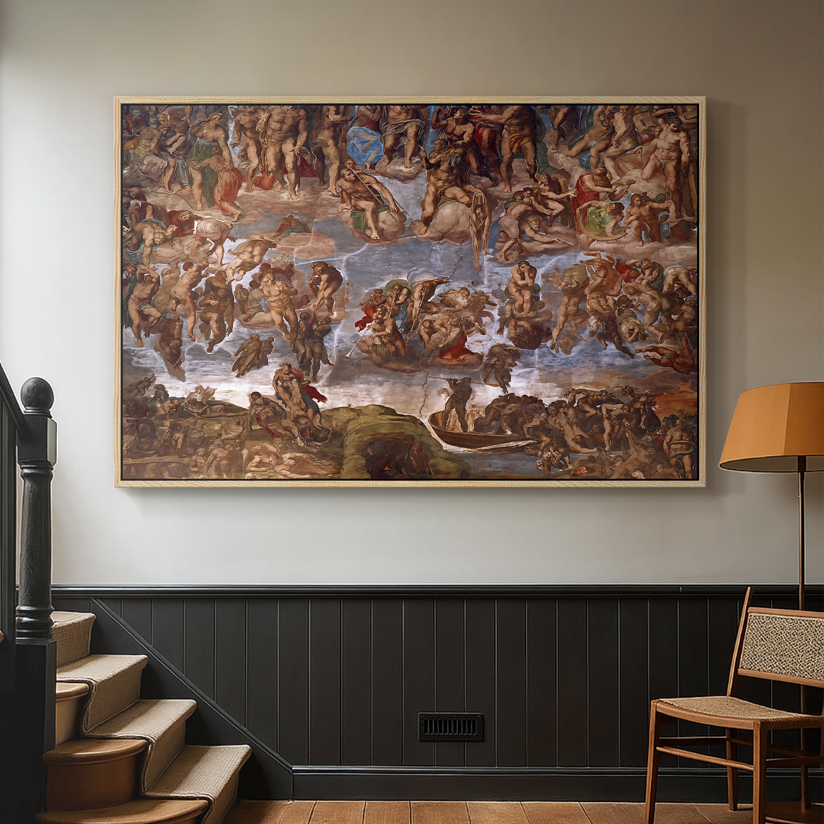 The Last Judgment (Charon's Boat and the Damned), 1536-1541 - Floater Framed Canvas Print