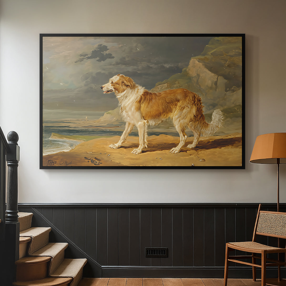 Rough-Coated Collie, 1809 - Floater Framed Canvas Print