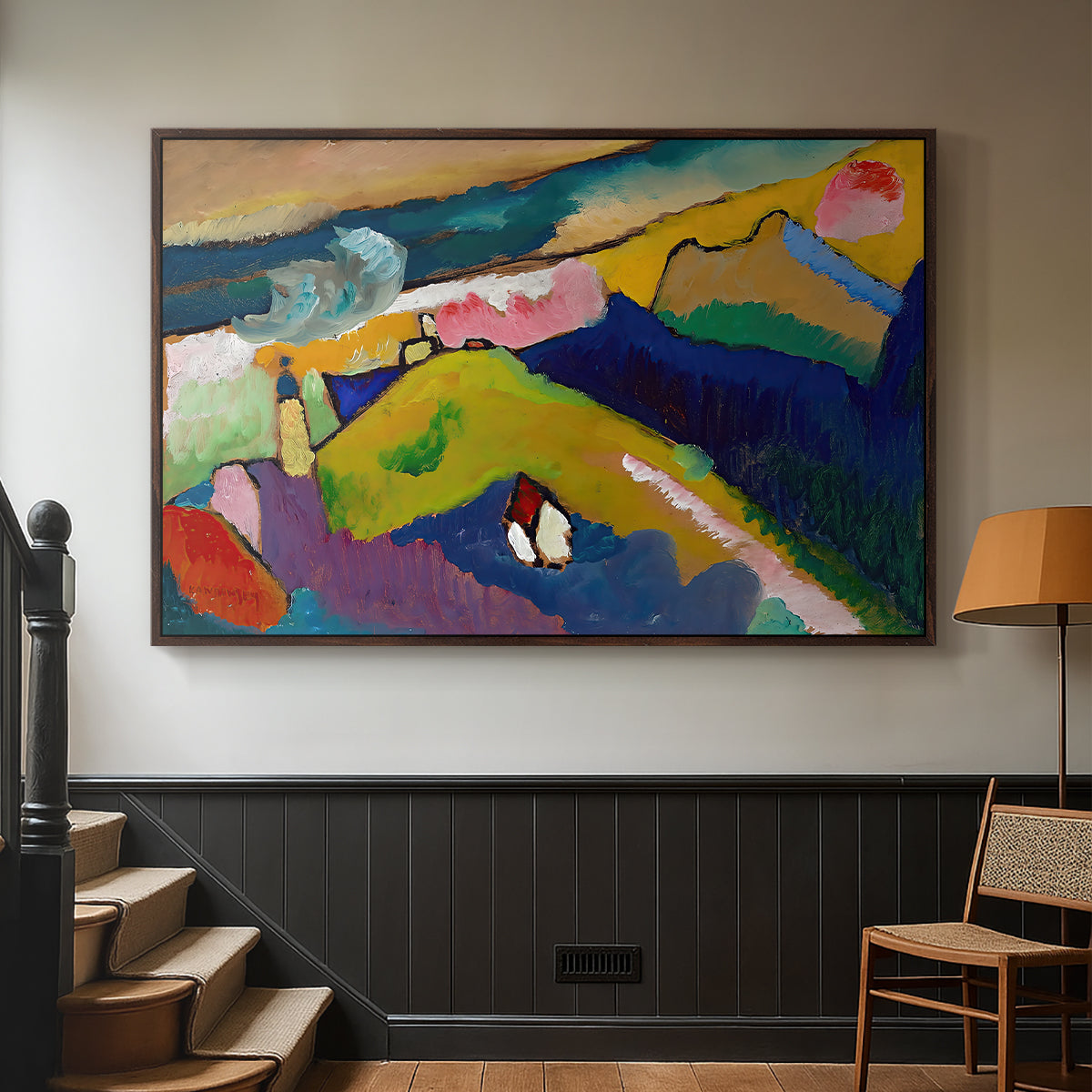 Murnau Mountain Landscape with Church, 1910 - Floater Framed Canvas Print