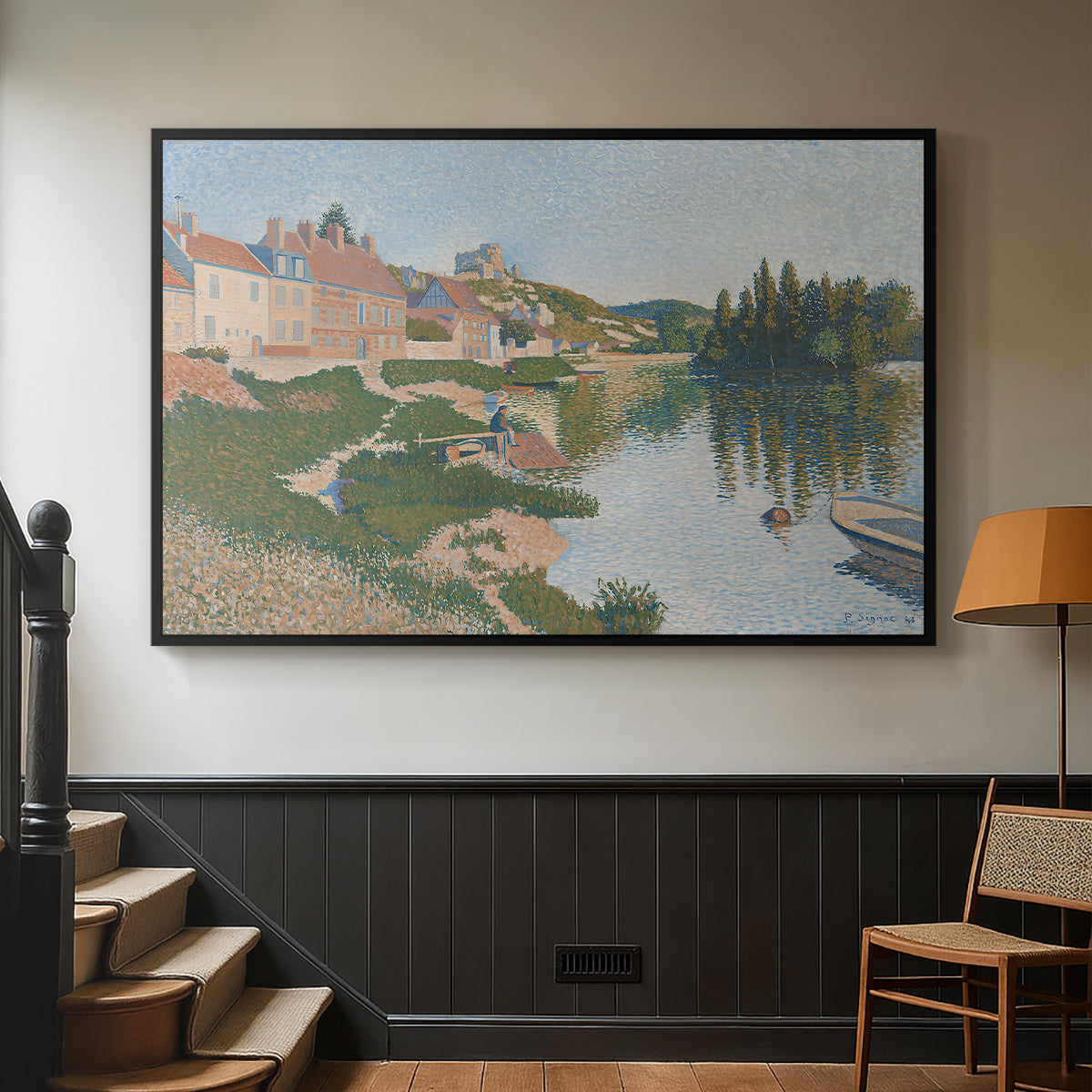 Les Andelys, Côte d'Aval, 1886 - Floater Framed Canvas Print