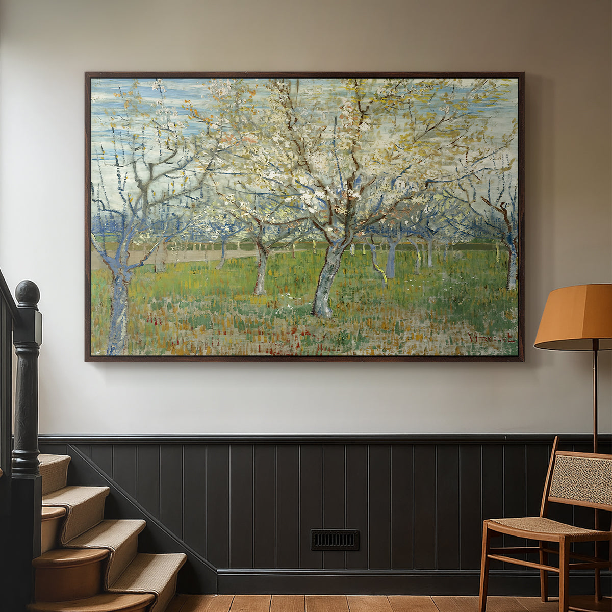 The Pink Orchard, 1888 - Floater Framed Canvas Print