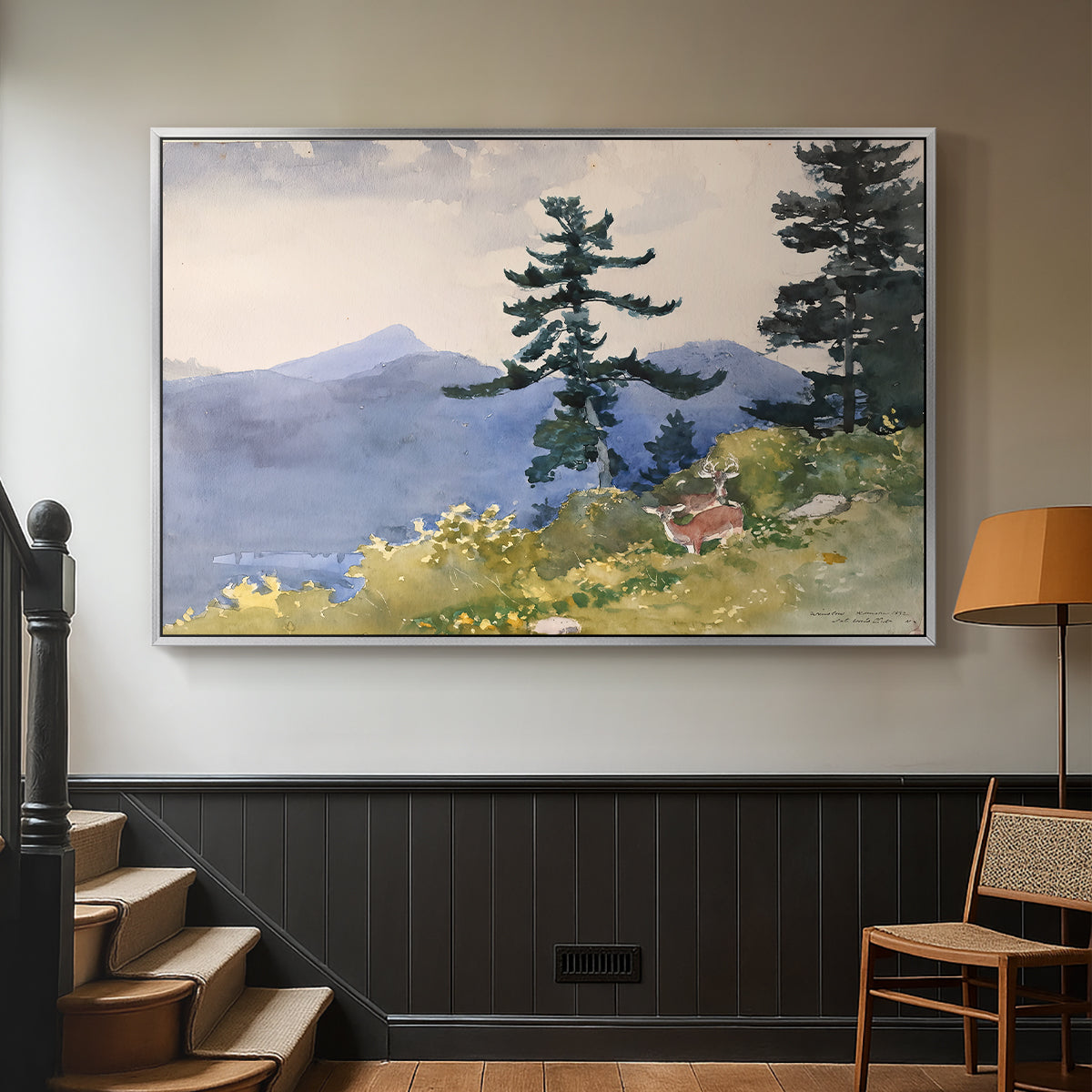 North Woods Club, Adirondacks, 1892 - Floater Framed Canvas Print