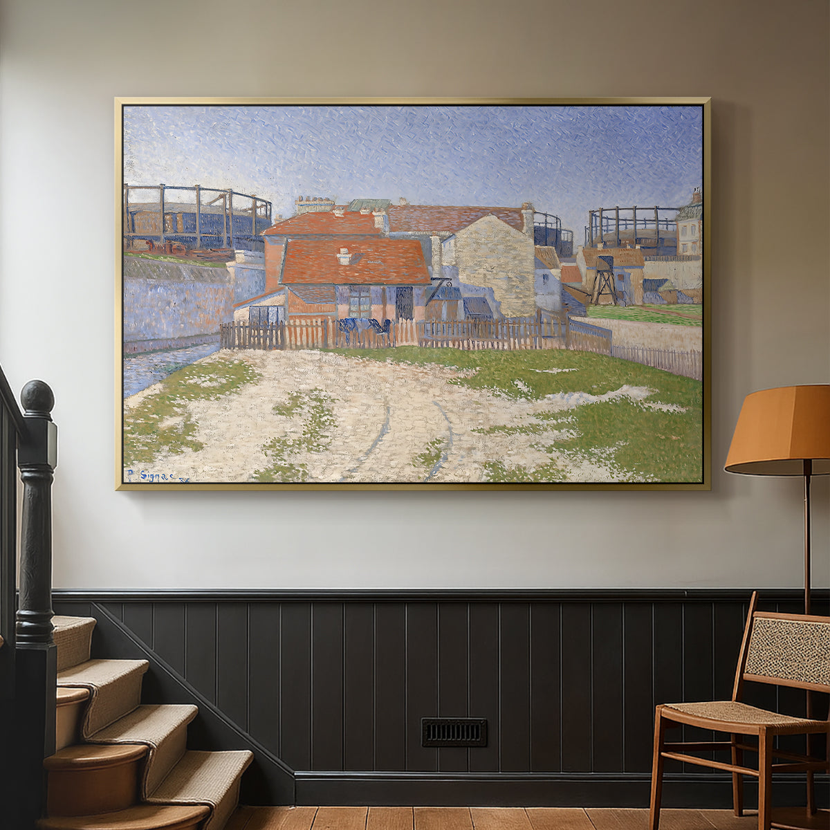 Gasometers at Clichy, 1886 - Floater Framed Canvas Print