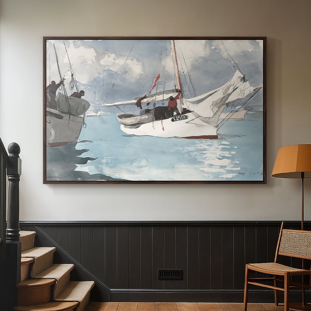 Fishing Boats, Key West, 1903 - Floater Framed Canvas Print