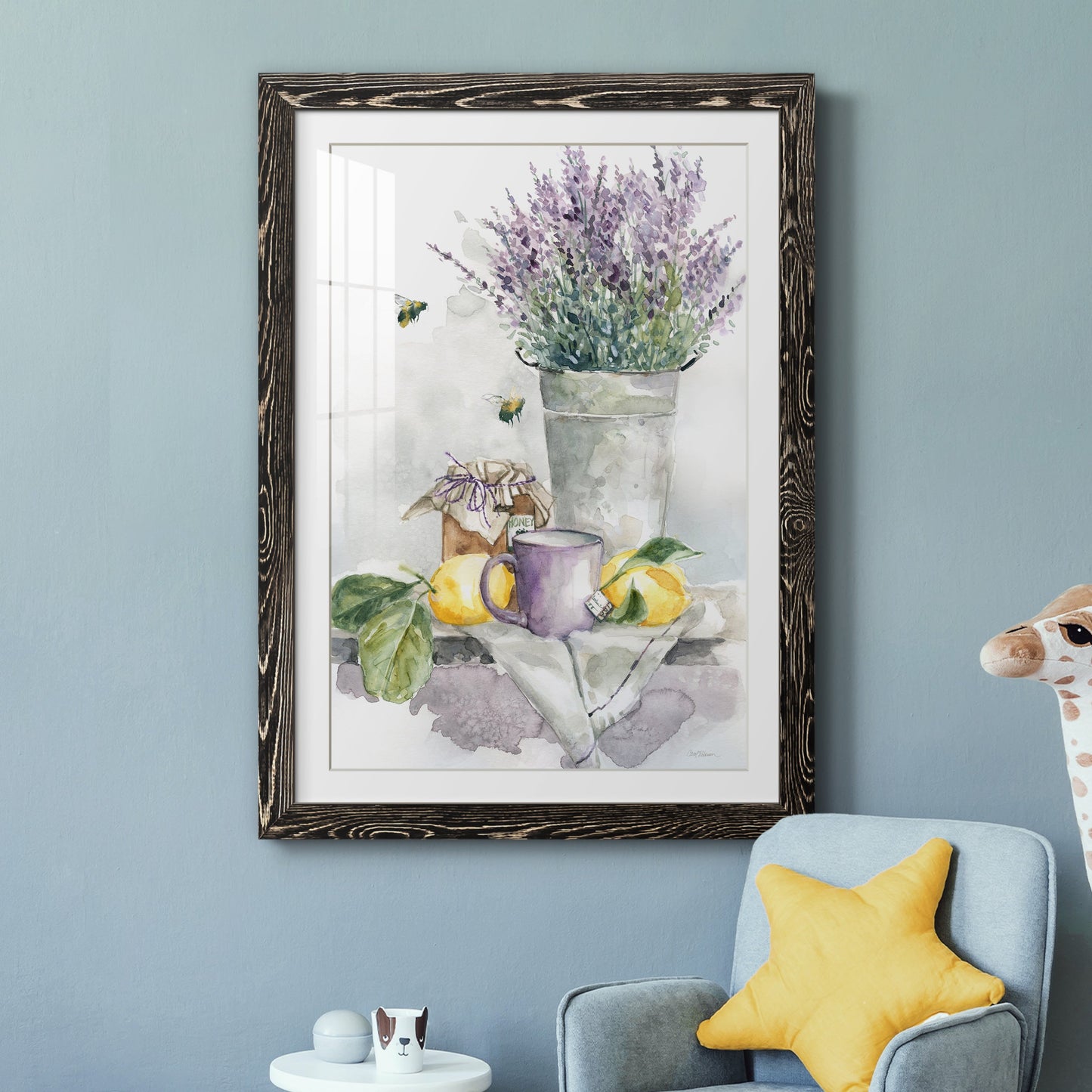 Lavender Lemon and Honey Tea - Premium Framed Print - Distressed Barnwood Frame - Ready to Hang