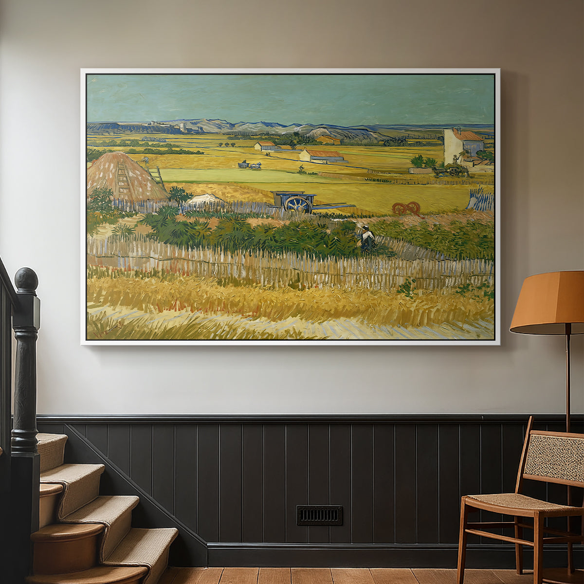 The Harvest, 1888 - Floater Framed Canvas Print