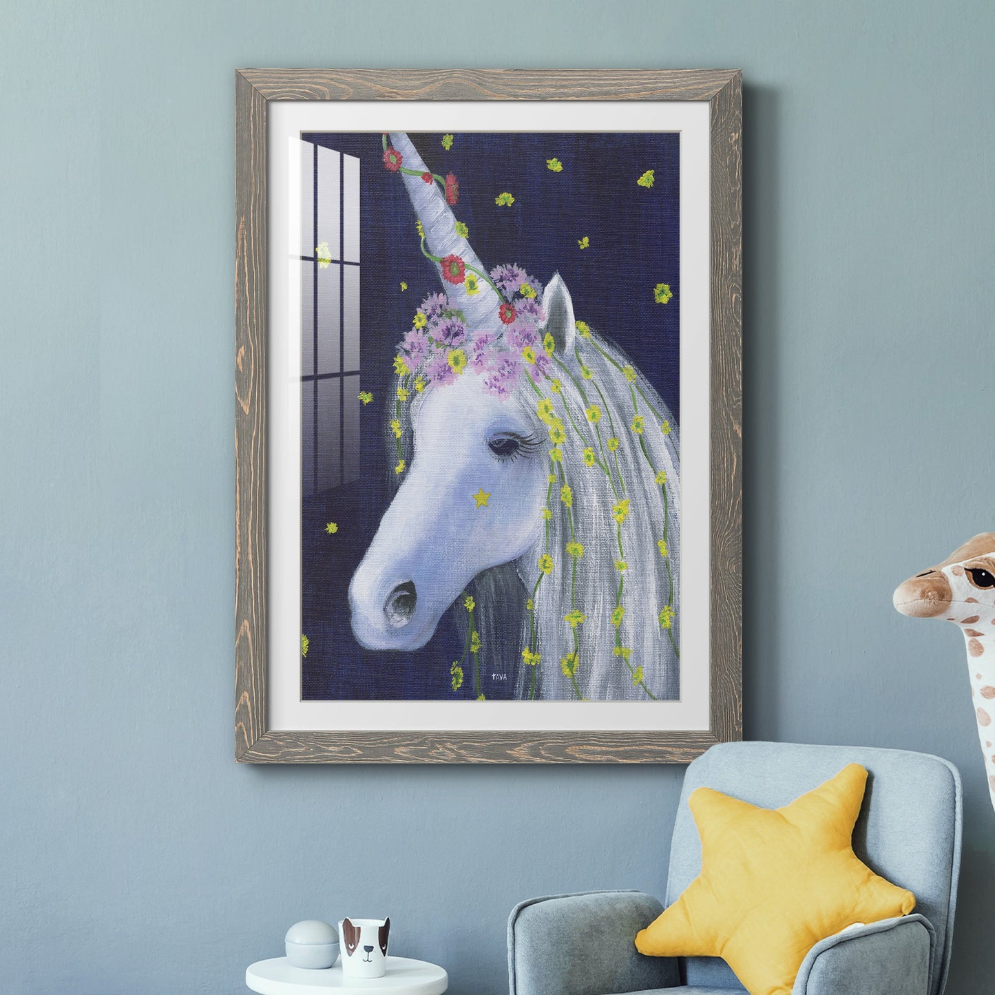 Unicorn IV - Premium Framed Print - Distressed Barnwood Frame - Ready to Hang