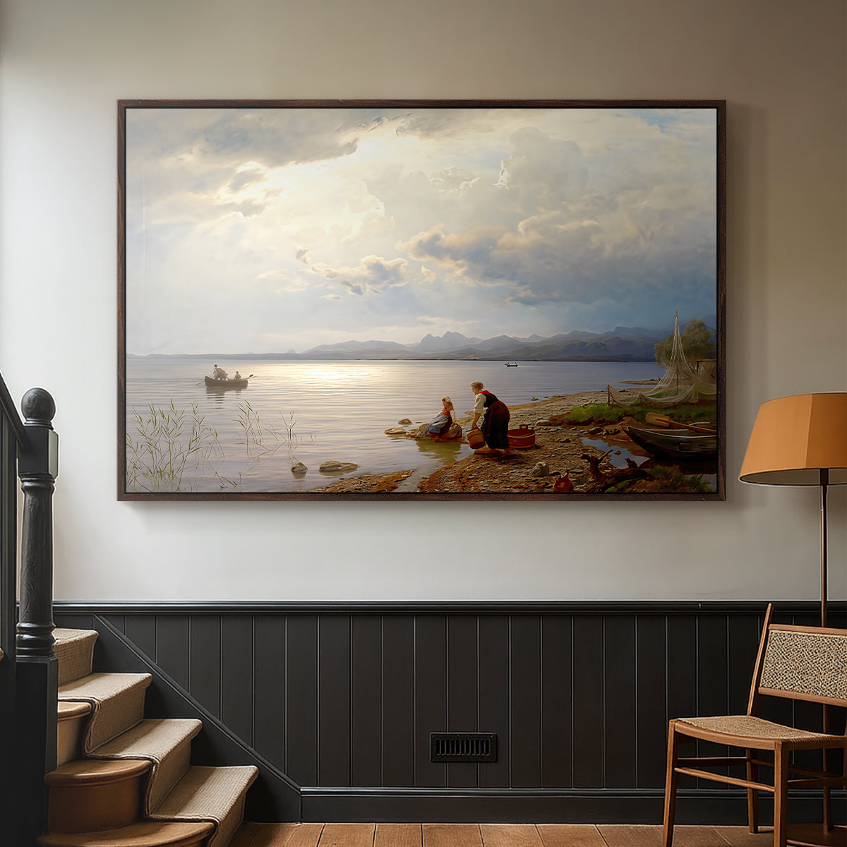 On the Banks of the Chiemsee, 1871 - Floater Framed Canvas Print