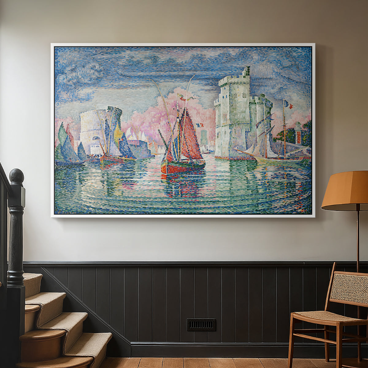 Entrance to the Port of La Rochelle, 1921 - Floater Framed Canvas Print
