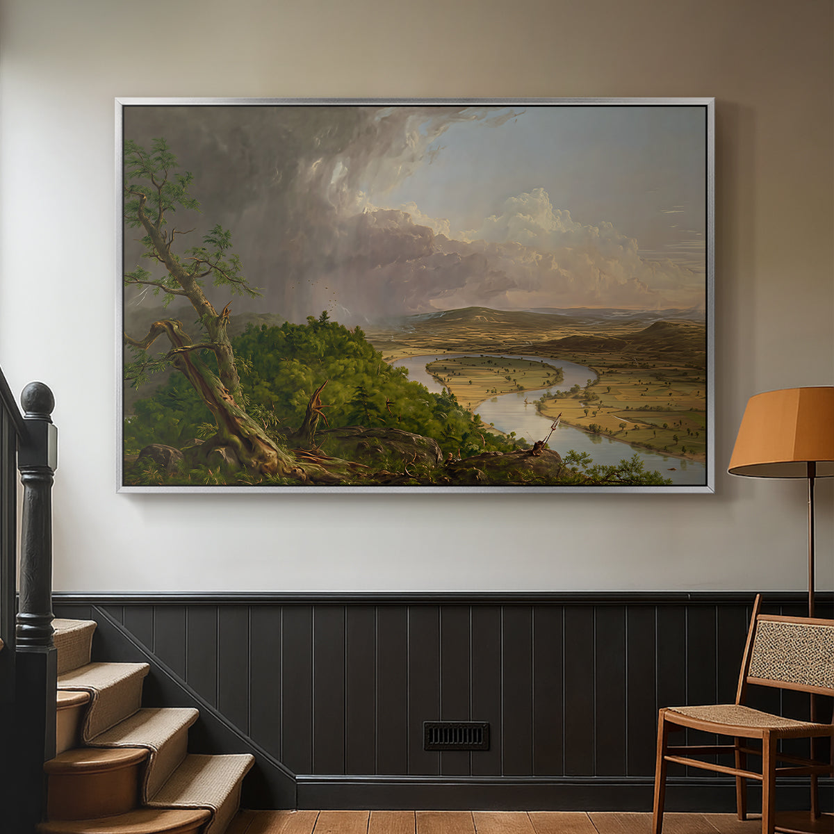 View from Mount Holyoke, Northampton, Massachusetts, after a Thunderstorm (Oxbow), 1836 - Floater Framed Canvas Print