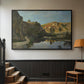 River Landscape with Cliffs, c. 1850-1860 - Floater Framed Canvas Print