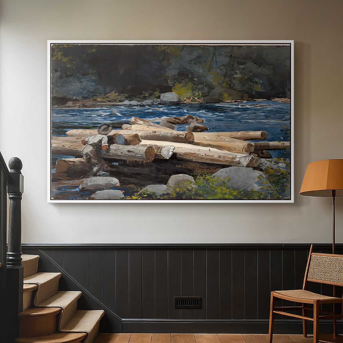 Hudson River, 1892 - Floater Framed Canvas Print