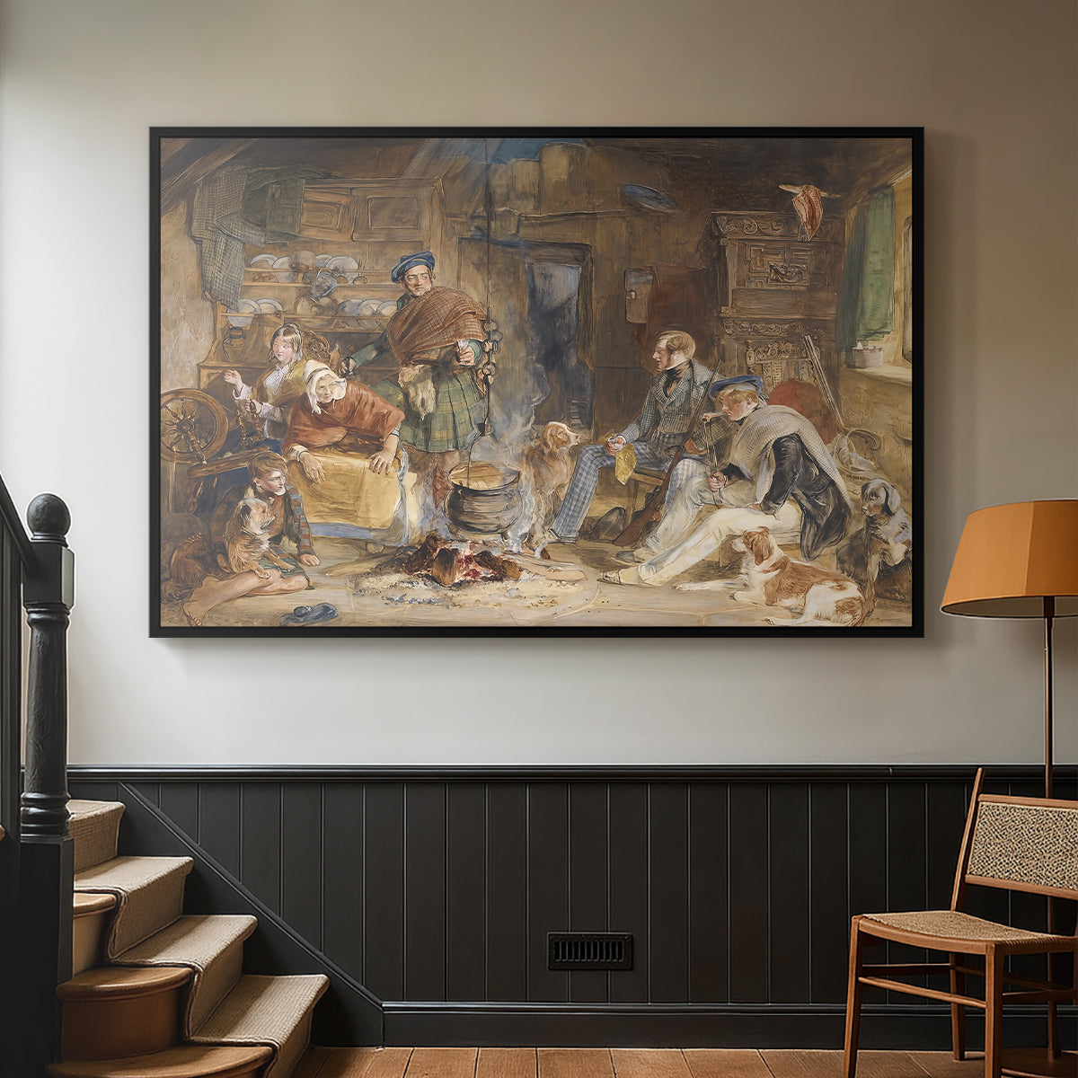 Highland Hospitality, 1832 - Floater Framed Canvas Print