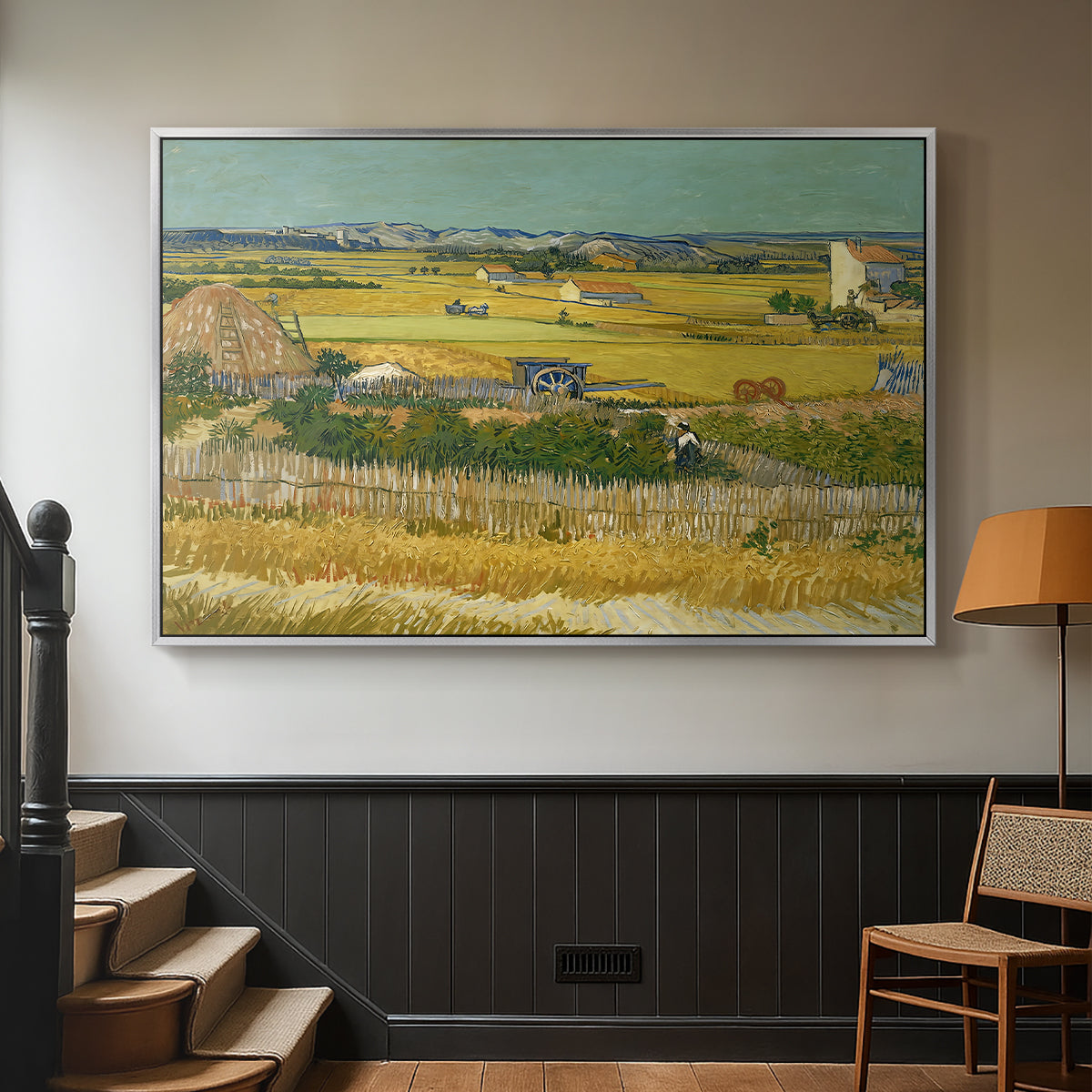 The Harvest, 1888 - Floater Framed Canvas Print