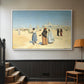 View from the Desert of Cairo with Citadel and Mamluk Tombs in the Background, c. 1889-1890 - Floater Framed Canvas Print
