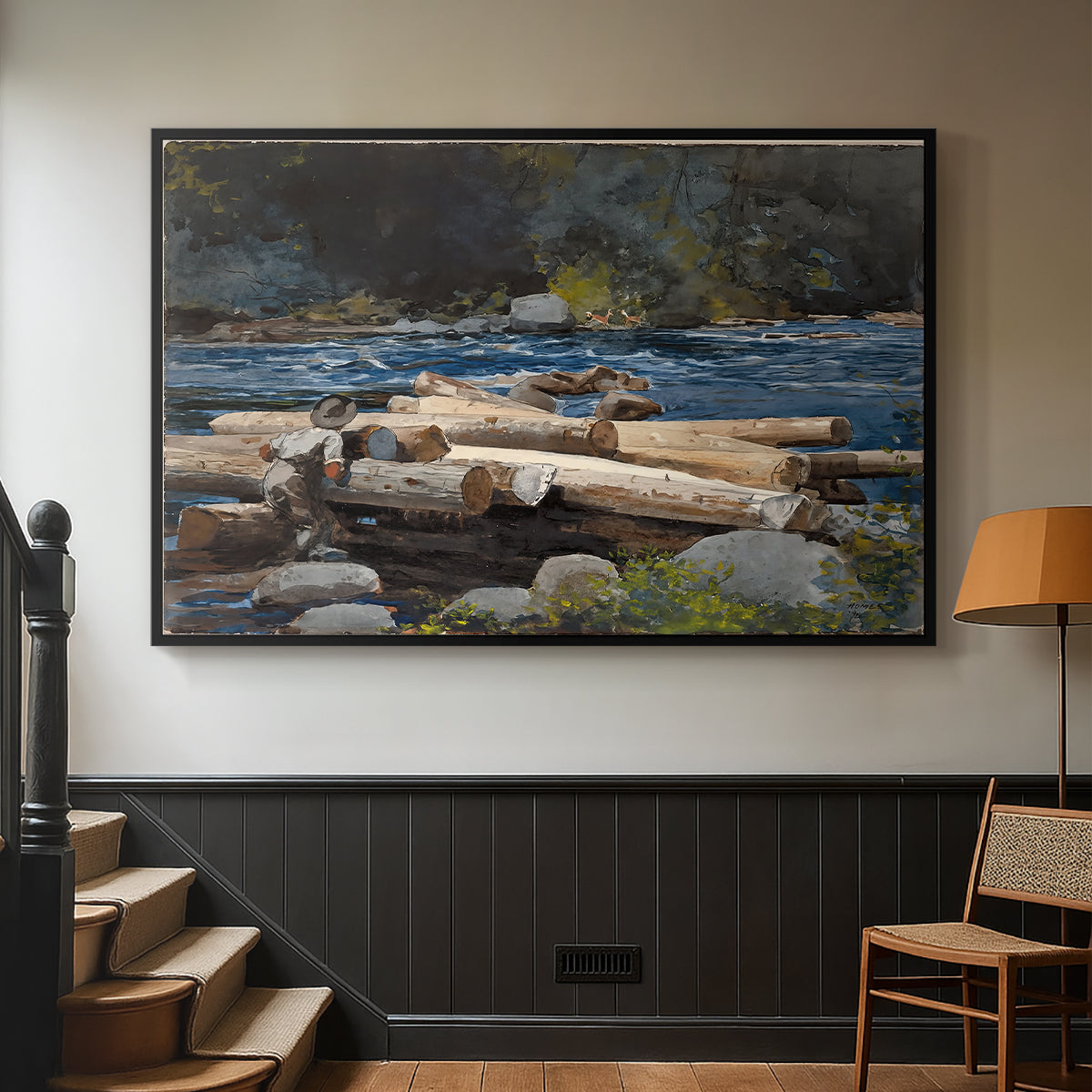 Hudson River, 1892 - Floater Framed Canvas Print