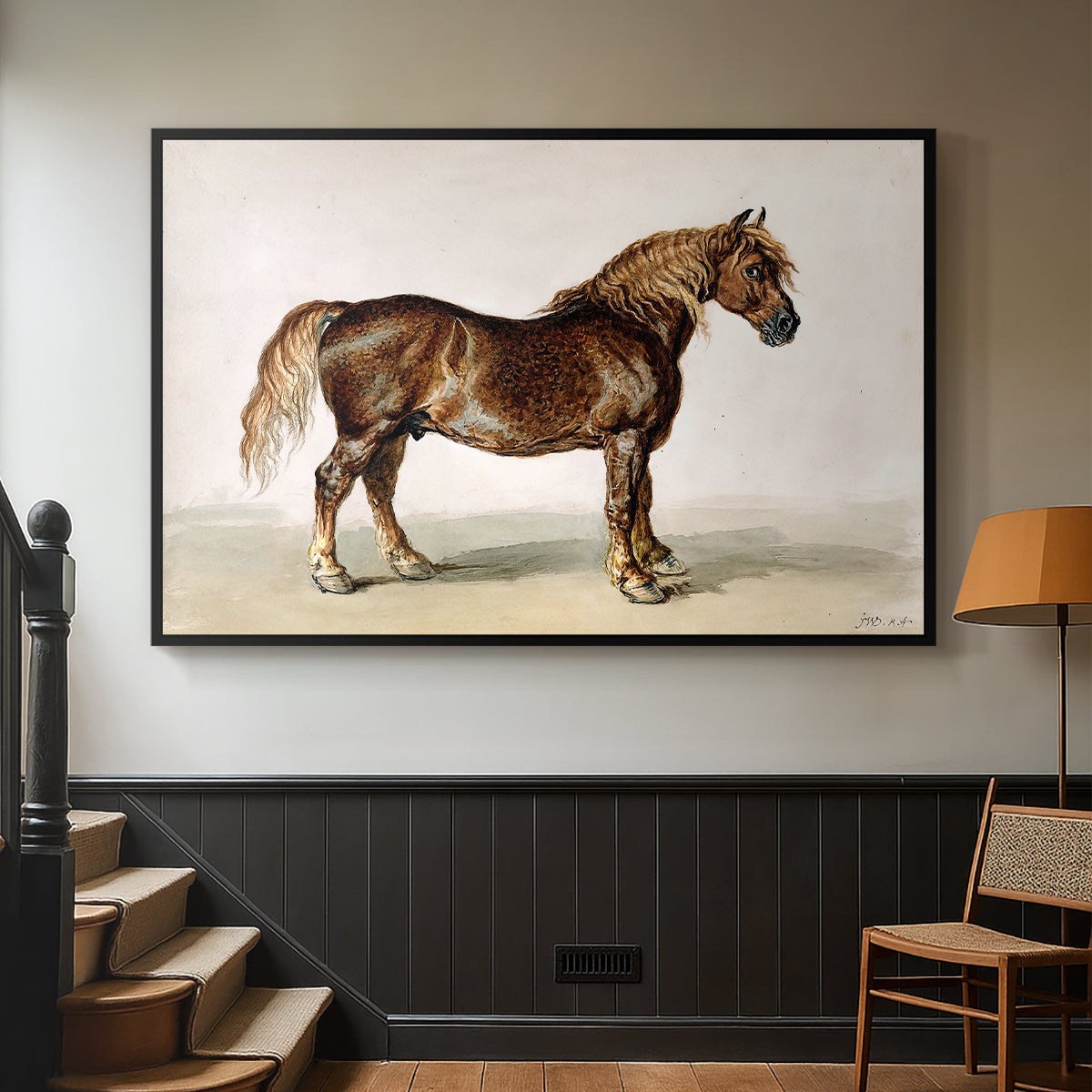 A Cart-Horse - Floater Framed Canvas Print