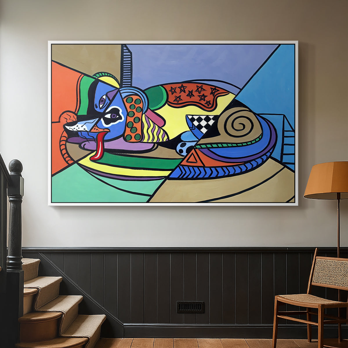 A Dog Named Picasso - Floater Framed Canvas Print