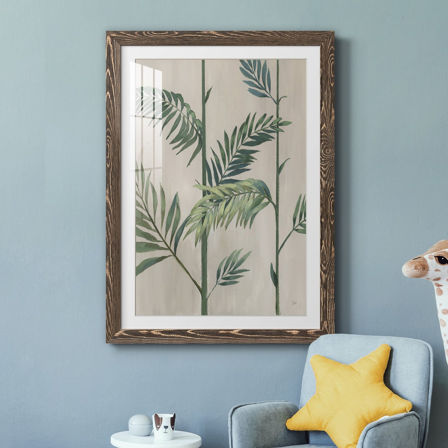 Modern Fronds II - Premium Framed Print - Distressed Barnwood Frame - Ready to Hang