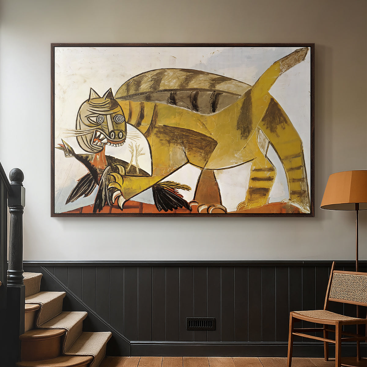 Cat Eating a Bird, 1939 - Floater Framed Canvas Print