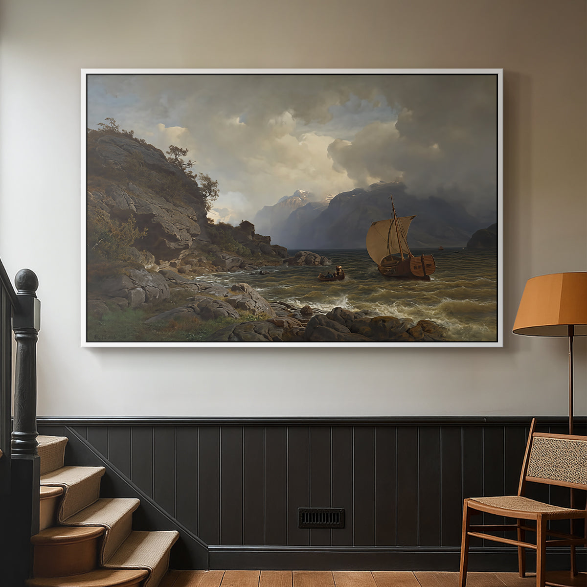 From the Western Coast of Norway, 1862 - Floater Framed Canvas Print