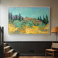 Wooden Sheds Among the Olive Trees and Cypresses, 1889 - Floater Framed Canvas Print