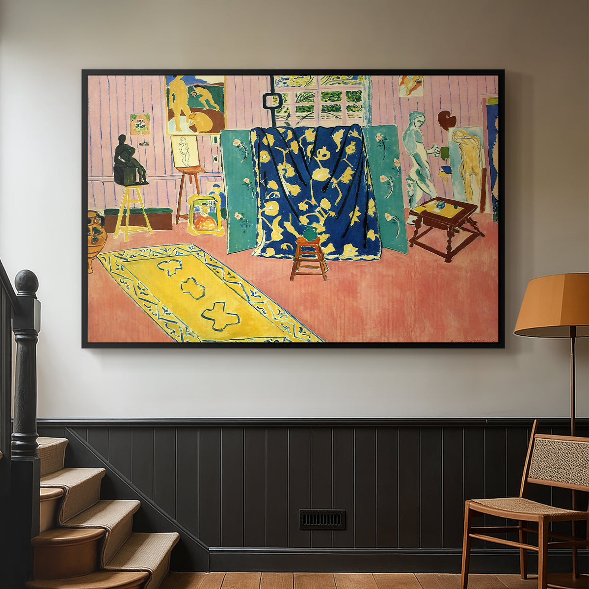 The Pink Studio (L'Atelier Rose), 1911 - Floater Framed Canvas Print