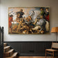 The Wolf and Fox Hunt, c. 1616 - Floater Framed Canvas Print