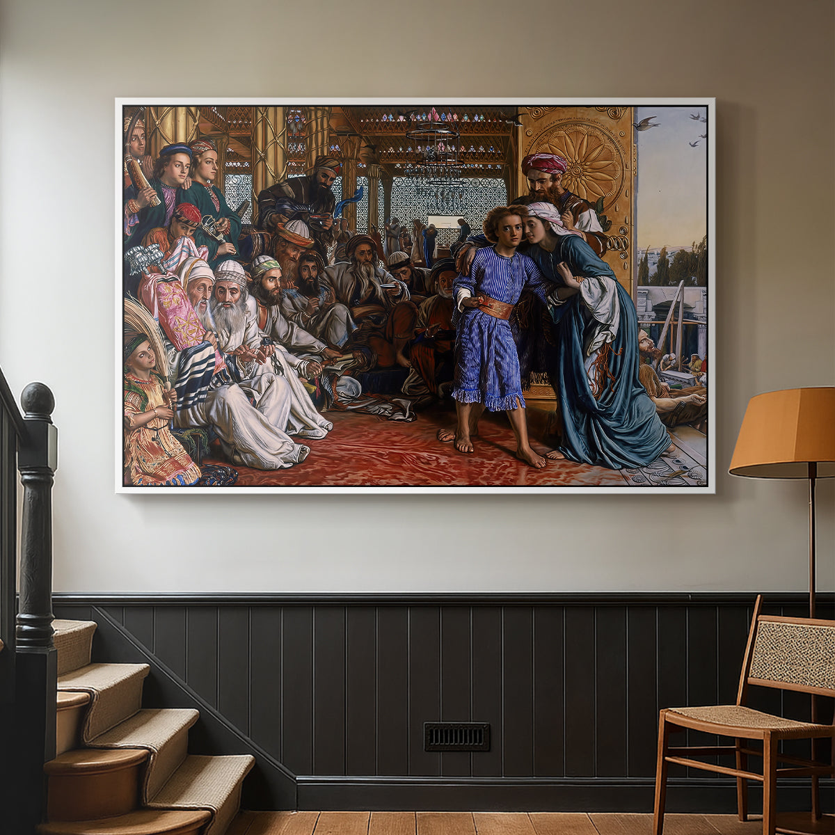 The Finding of the Saviour in the Temple, 1854-1860 - Floater Framed Canvas Print